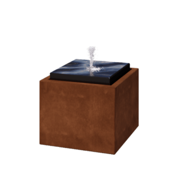 Fontän i cortenstål - Orin - 50 x 50 x 40 cm - Med LED-belysning