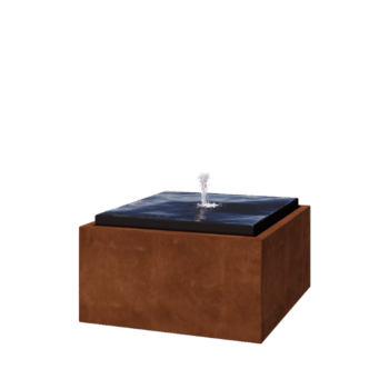 Fontän i cortenstål - Orin - 80 x 80 x 40 cm - Med LED-belysning