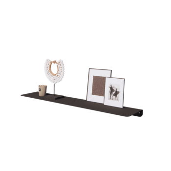 Vägghylla i stål - L-form - 100 x 20 x 5 cm - RAL9005 matt (svart)