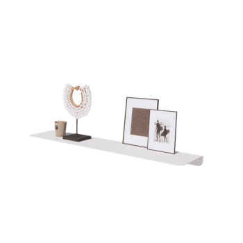 Vägghylla i stål - L-form - 100 x 20 x 5 cm - RAL9010 matt (vit)