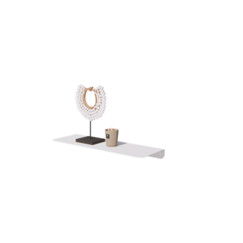 Vägghylla i stål - L-form - 60 x 20 x 5 cm - RAL9010 matt (vit)