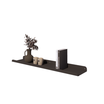 Vägghylla i stål - U-form - 100 x 20 x 5 cm - RAL9005 matt (svart)