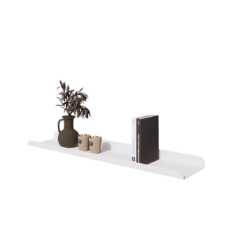 Vägghylla i stål - U-form - 100 x 20 x 5 cm - RAL9010 matt (vit)