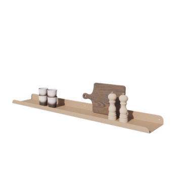 Vägghylla i stål - U-form - 120 x 20 x 5 cm - Sand look