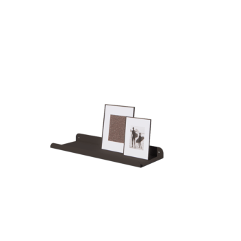 Vägghylla i stål - U-form - 60 x 20 x 5 cm - RAL9005 matt (svart)