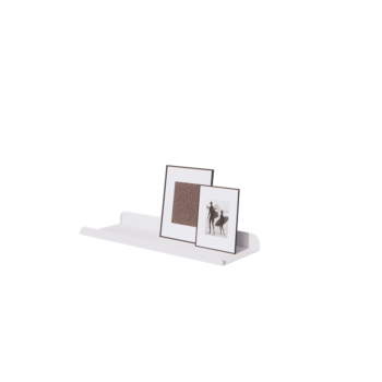 Vägghylla i stål - U-form - 60 x 20 x 5 cm - RAL9010 matt (vit)