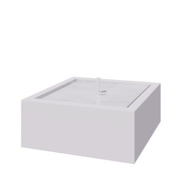 Fontän i aluminium - Lyra - 120 x 120 x 40 cm - RAL9010 matt (vit) - Med LED-belysning