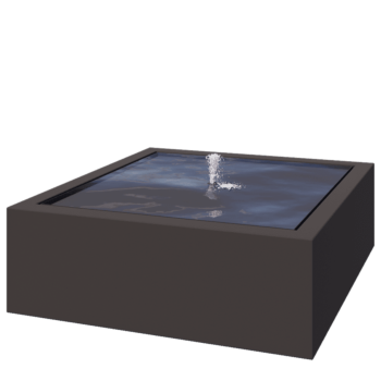 Fontän i aluminium - Lyra - 120 x 120 x 40 cm - RAL7016 matt (antracitgrå) - Med LED-belysning
