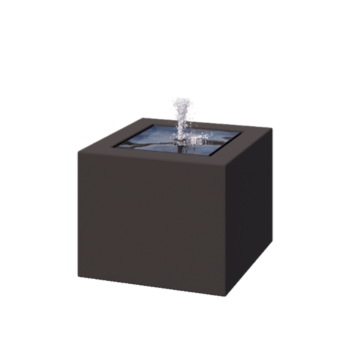 Fontän i aluminium - Lyra - 50 x 50 x 40 cm - RAL7016 matt (antracitgrå) - Med LED-belysning