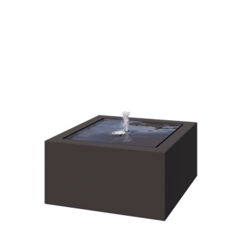 Fontän i aluminium - Lyra - 80 x 80 x 40 cm - RAL7016 matt (antracitgrå) - Med LED-belysning