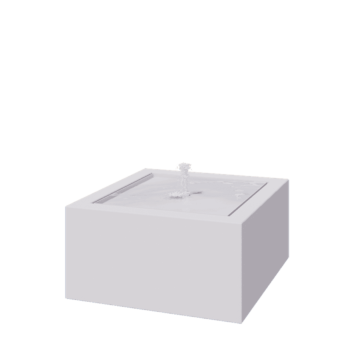 Fontän i aluminium - Lyra - 80 x 80 x 40 cm - RAL9010 matt (vit) - Med LED-belysning