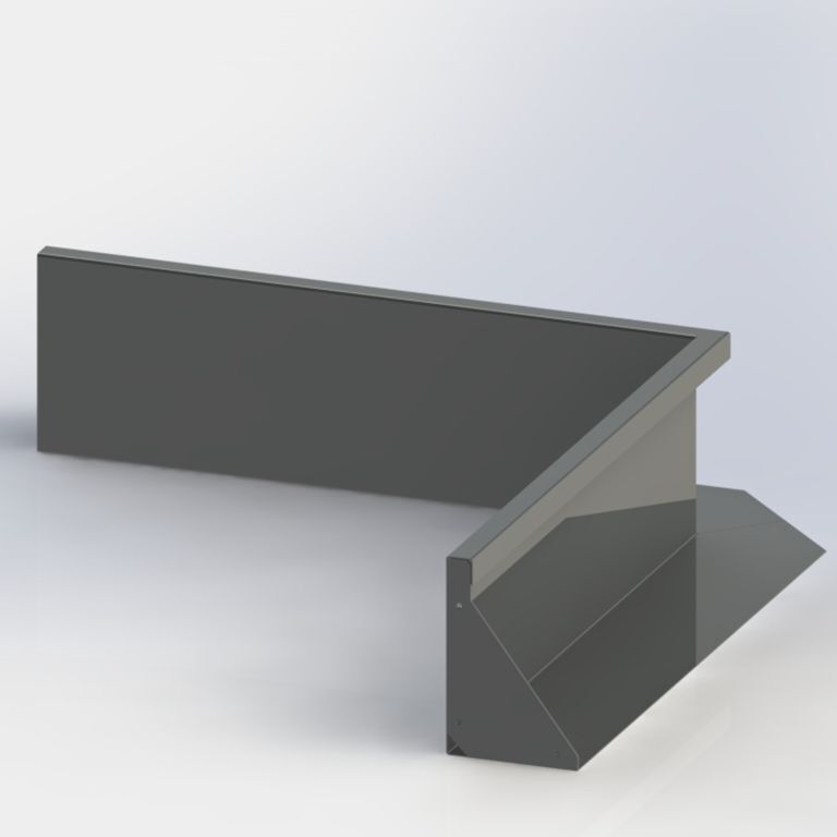 Pulverlackerad stål stödmur innerhörn 100 x 100 cm (höjd 40 cm)