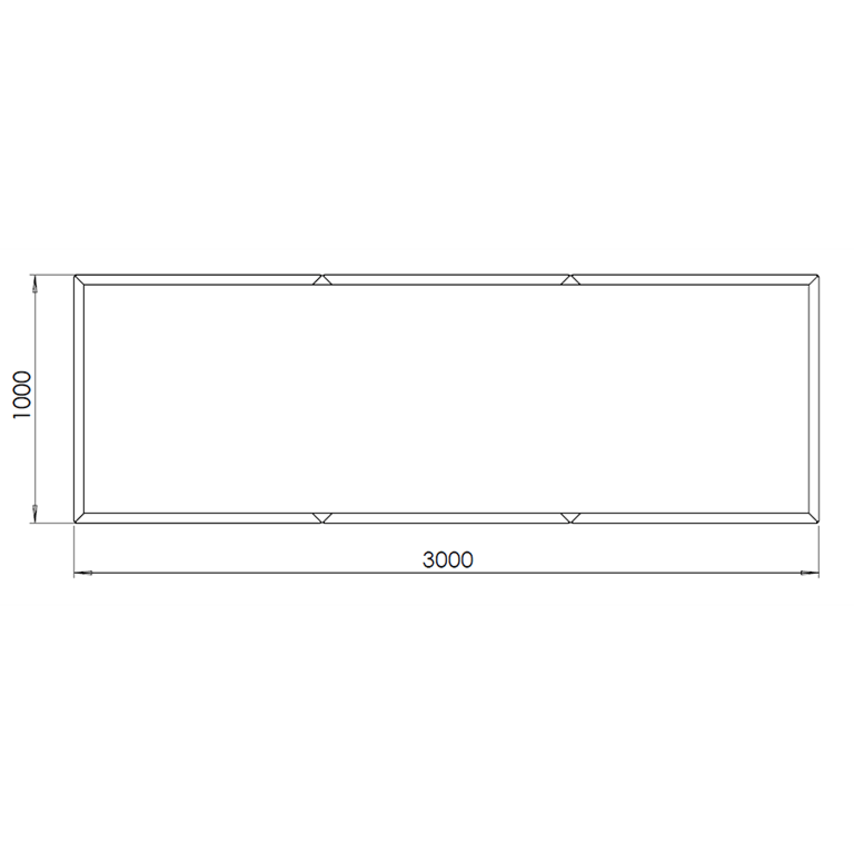 Kruka i cortenstål Texas xxl 300 x 100 cm