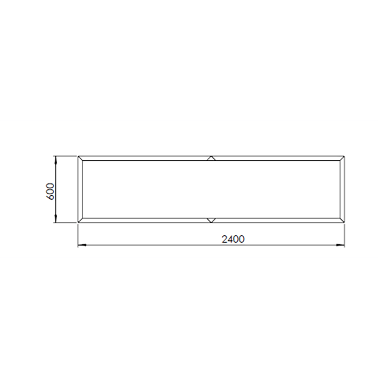 Kruka i pulverlackerat stål Texas xxl 240 x 60 cm