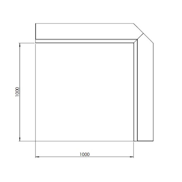 Gepoedercoat staal keerwand binnenhoek 100 x 100 cm (hoogte 60 cm)