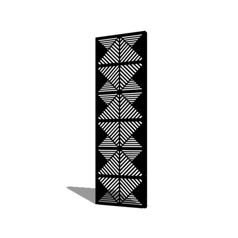 Skärmvägg i pulverlackerad stål linjer mönster 2 60 x 6 x 190 cm