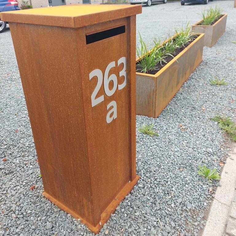 Brevlåda i cortenstål Arizona Typ S