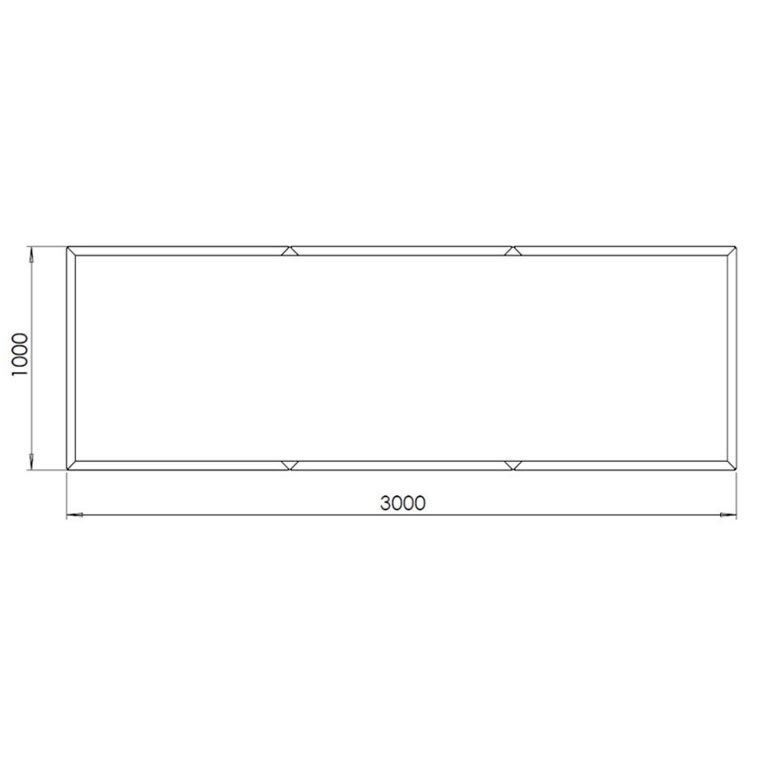 Kruka i pulverlackerat stål Texas xxl 300 x 100 cm