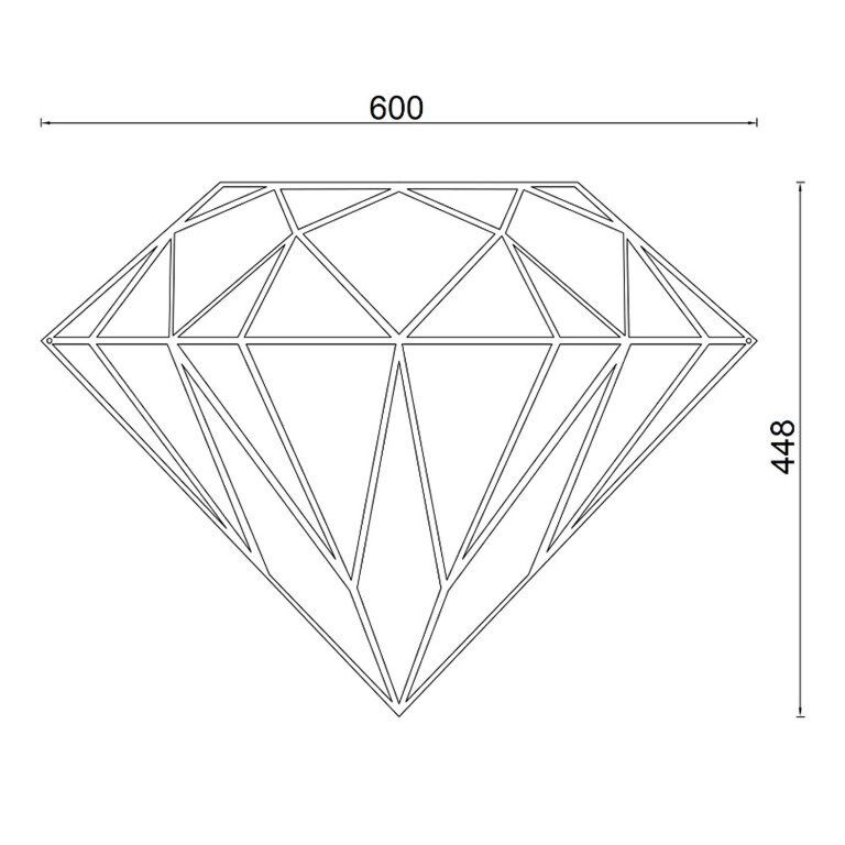 Diamant Väggdekoration av metall *OP=OP