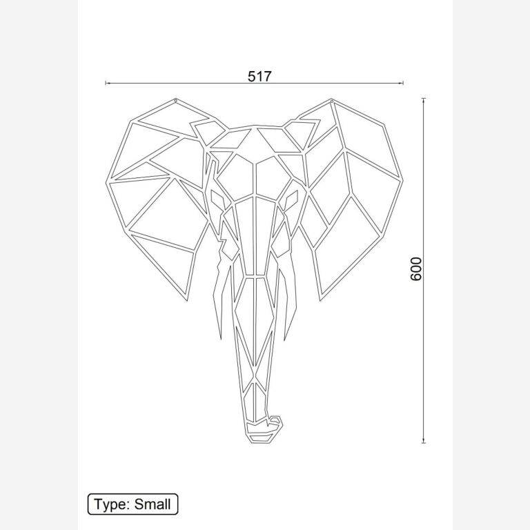 Elefant Väggdekoration i metall 2.0