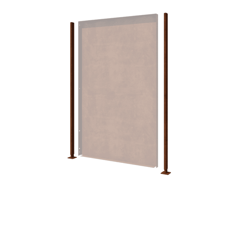 Stolpe i cortenstål rak flat botten med 190 x 6 x 3 cm