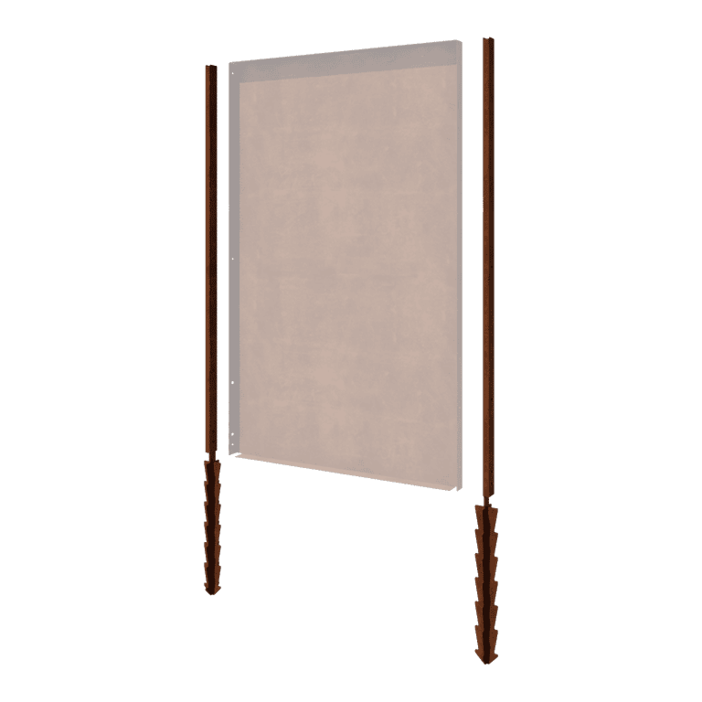 Stolpe i cortenstål - Rak med markpinne - 190 x 6 x 3 cm