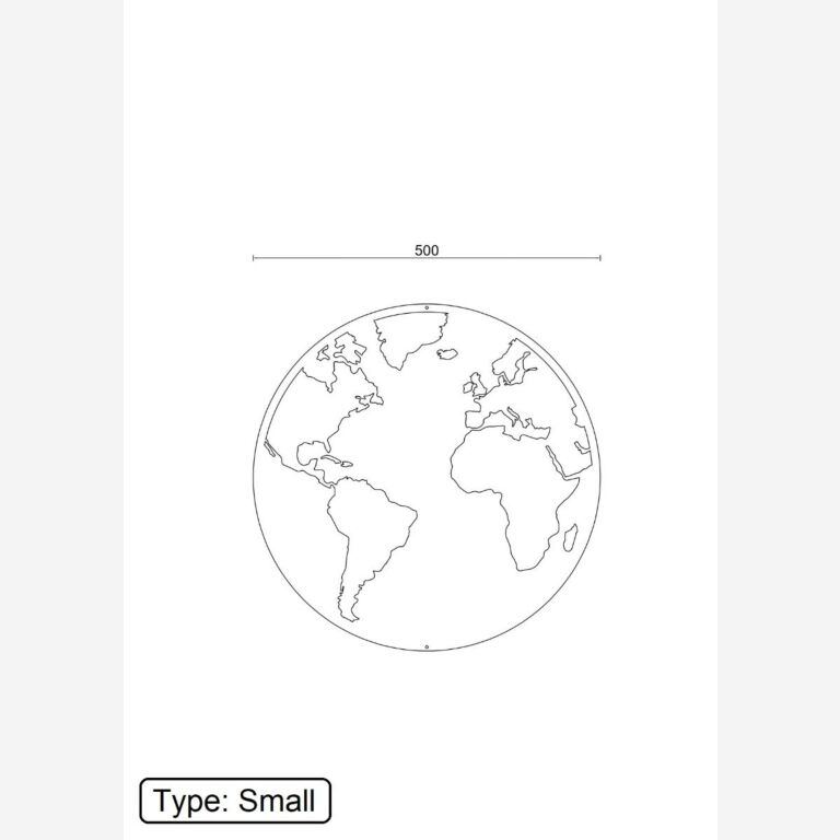 Väggdekoration av metall Jordklot