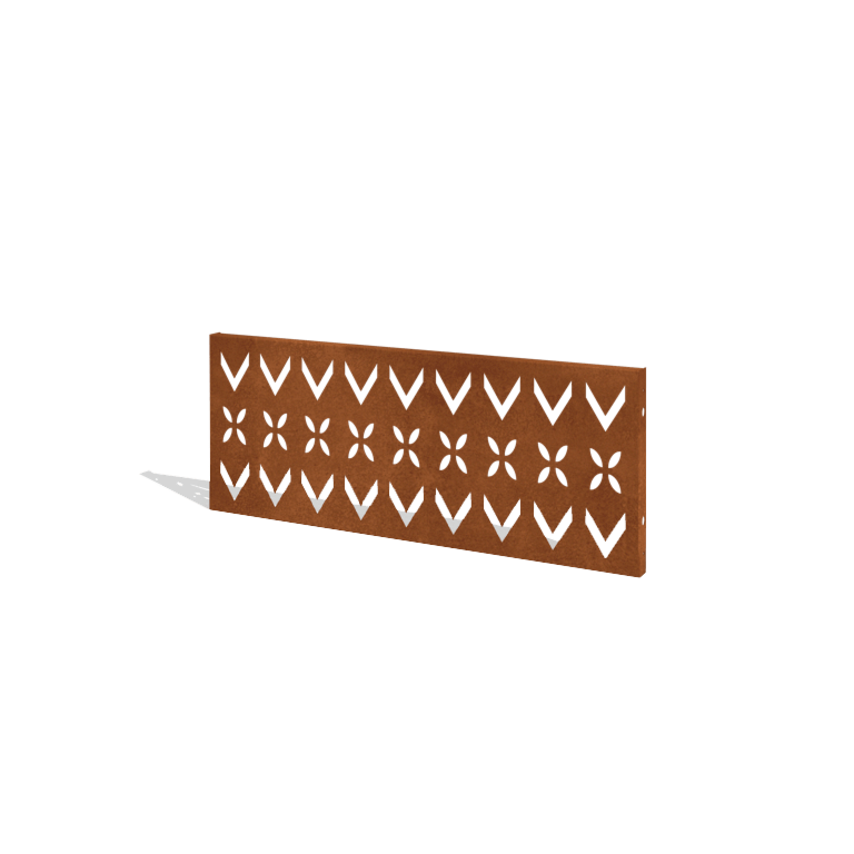 Staket i cortenstål H panel V 120 x 47,5 cm