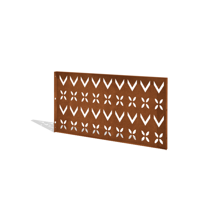 Staket i cortenstål H - Skärmvägg V - 120 x 63,3 cm