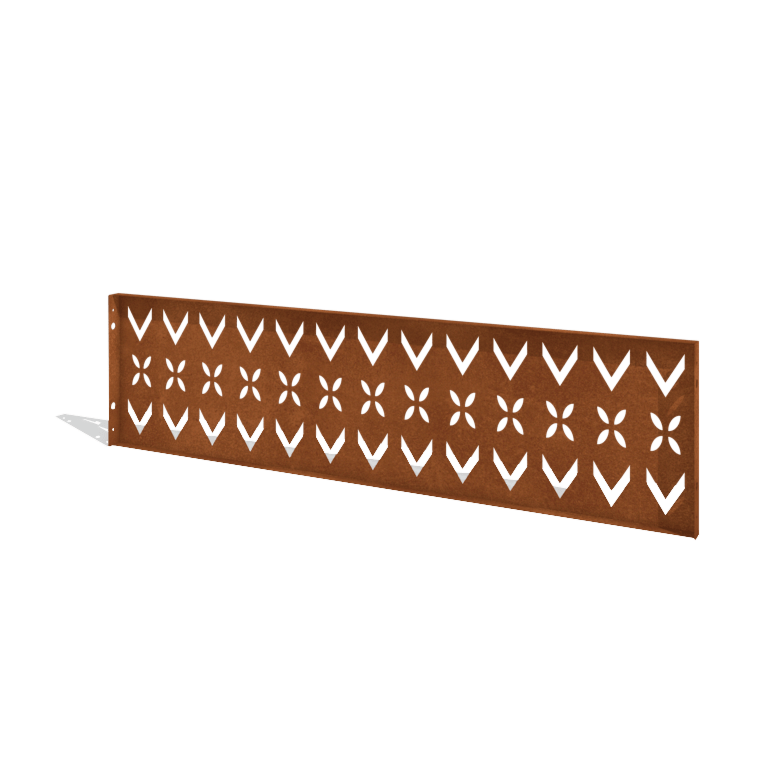 Staket i cortenstål H - Skärmvägg V - 180 x 47,5 cm