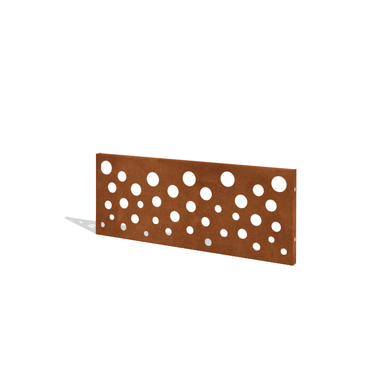 Staket i cortenstål H panel B 120 x 47,5 cm