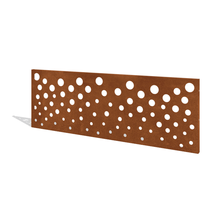 Staket i cortenstål H panel B 180 x 63,3 cm