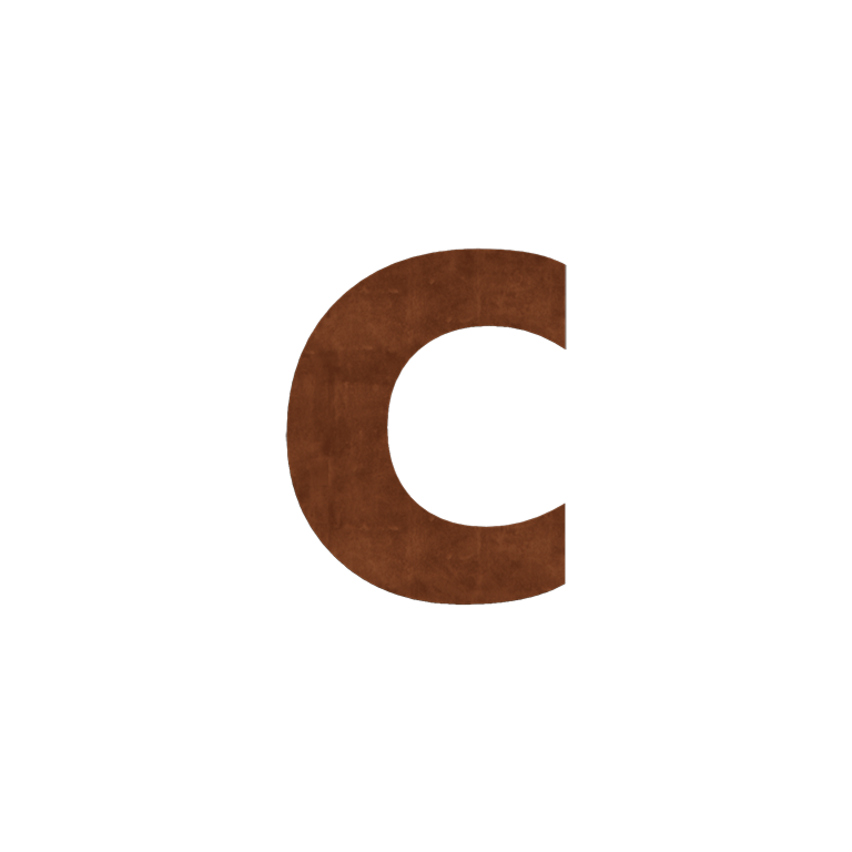Cortenstål husnummer c - 10 cm