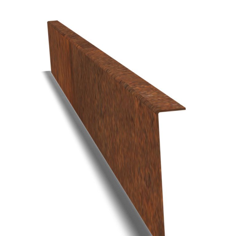 Rabattkant i cortenstål - Bockad - Höjd 12 cm - Komplett set 15 meter