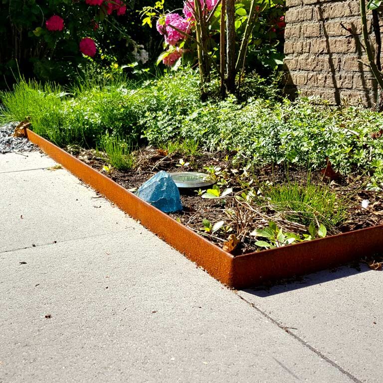 Trädgårdskant tillplanad cortenstål 23 cm (längd 150 cm)