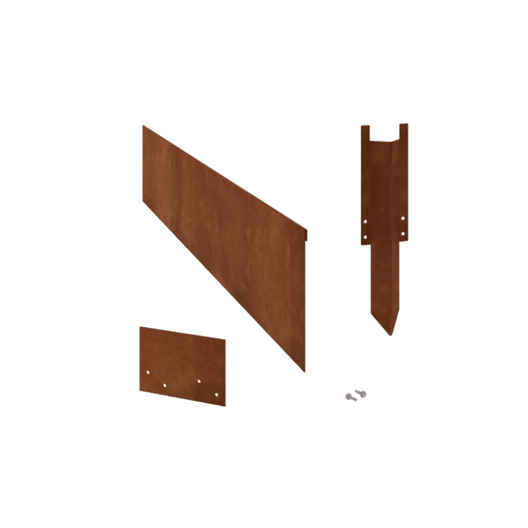 Trädgårdskant tillplanad cortenstål 23 cm komplett set per 24 meter