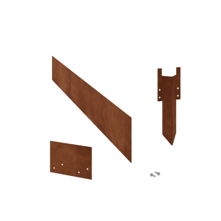 Rabattkant i cortenstål - Rak - Höjd 15 cm - Komplett set 24 meter
