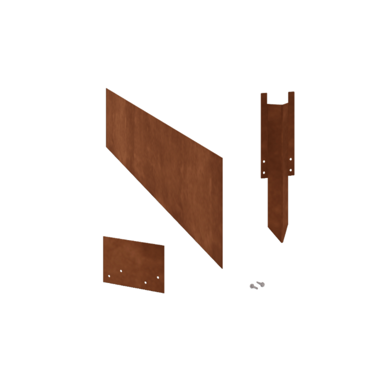 Rabattkant i cortenstål - Rak - Höjd 25 cm - Komplett set 24 meter
