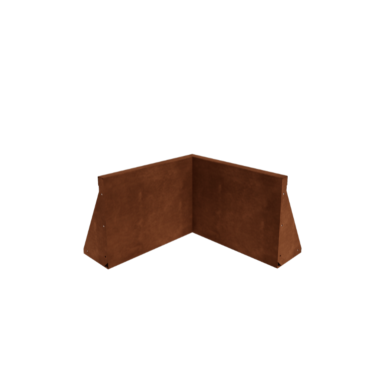 Cortenstål stödmur innerhörn 50 x 50 cm (höjd 40 cm)