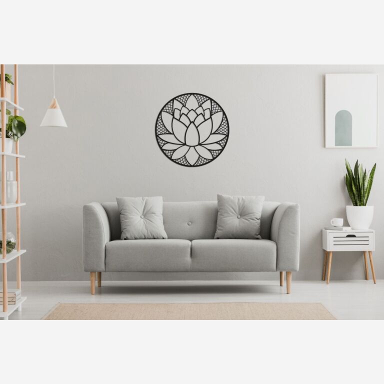Väggdekoration av metall Lotusblomma