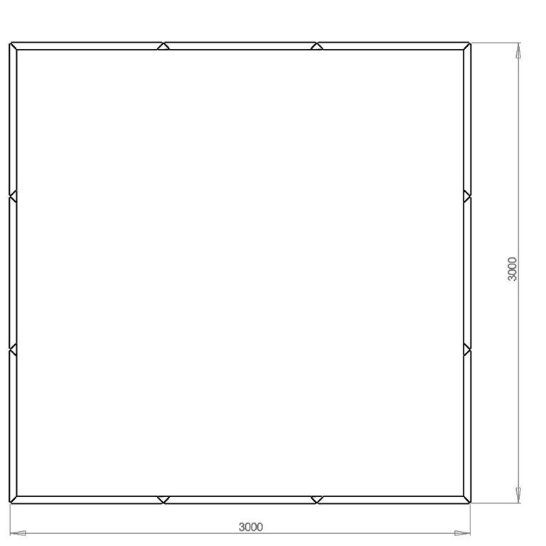 Kruka i cortenstål Miami xxl 300 x 300 cm