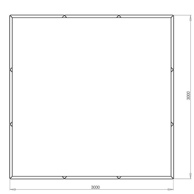 Kruka i pulverlackerat stål Miami xxl 300 x 300 cm