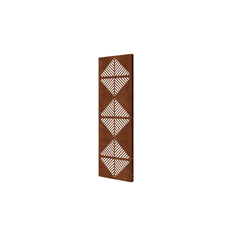 Skärmvägg i cortenstål - Linjer 4 - 60 x 6 x 190 cm