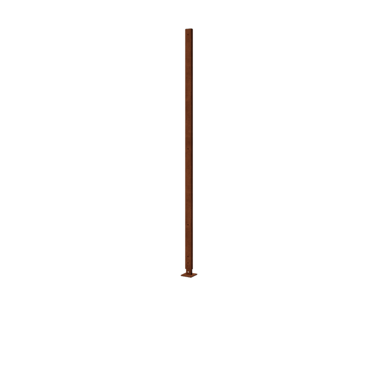 Stolpe i cortenstål rak flat botten med 190 x 6 x 3 cm