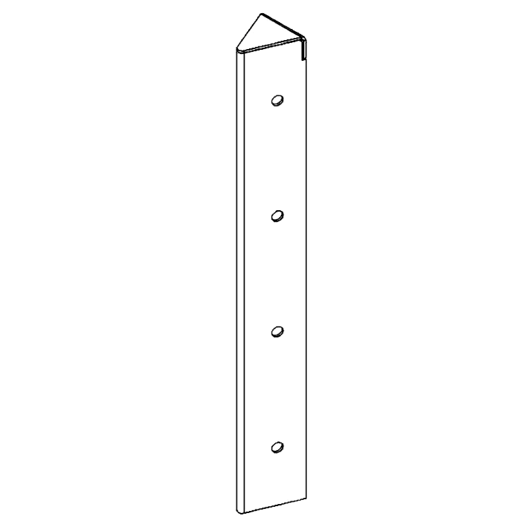 Hörnbeslag cortenstål 45° 40 cm