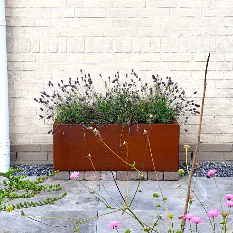 Kruka i cortenstål Texas 30 x 80 cm