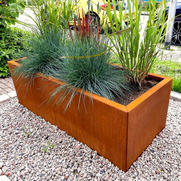 Kruka i cortenstål Texas 50 x 120 cm