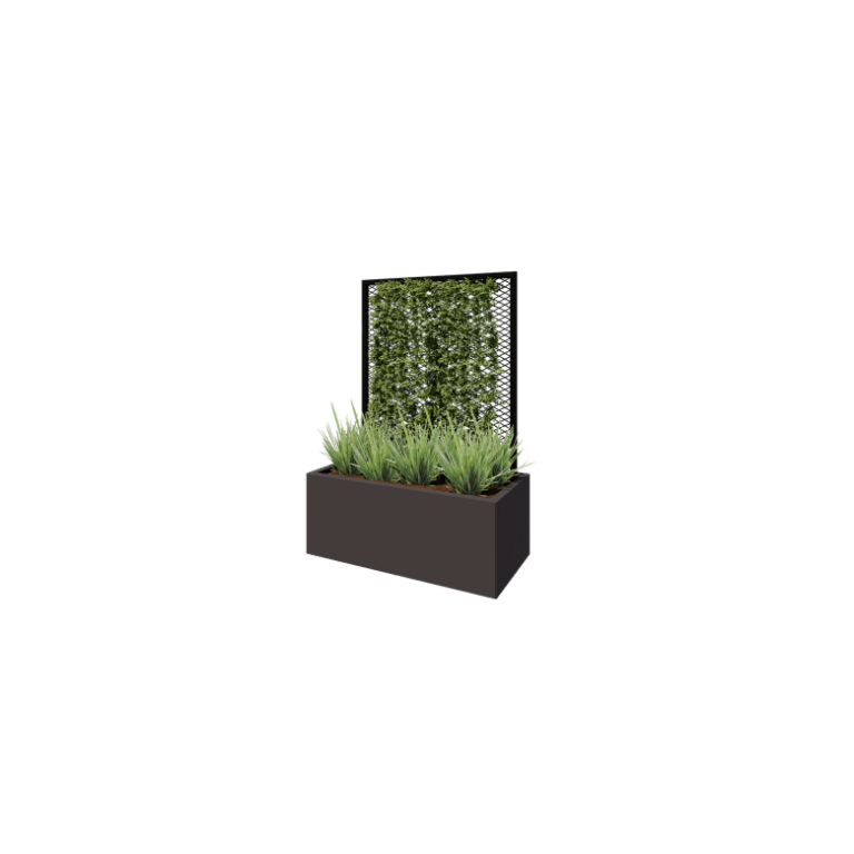 Klätterväxtställ i stål - 90 x 3 x 117,5 cm - RAL9005 matt (svart) - För kruka 50 cm