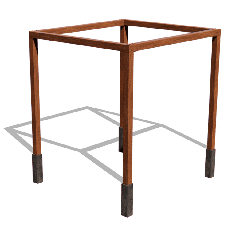 Konstruktion pergola i cortenstål, fyrkantig 274 x 250 cm
