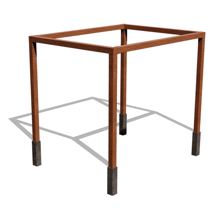 Konstruktion pergola i cortenstål, fyrkantig 324 x 250 cm